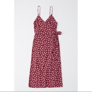 Abercrombie wrap cami midi dress